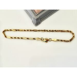 Vintage 14K Gold Rope Chain Bracelet